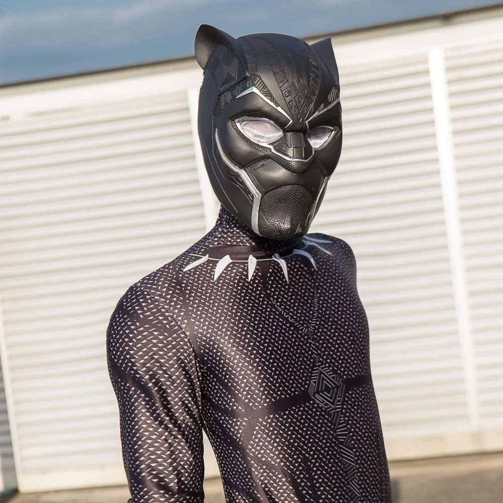 2018 Movie Black Panther Costume Jumpsuit Black Panther Cosplay Superhero Black Panther Zentai Suit New (13)