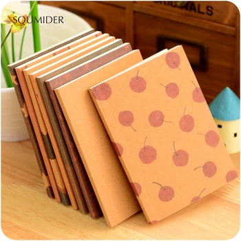 

SQUMIDER 8 Patterns Retro Hand-painted Crayons Painting Notepad for Students Stationery Supplies Diary Notebook