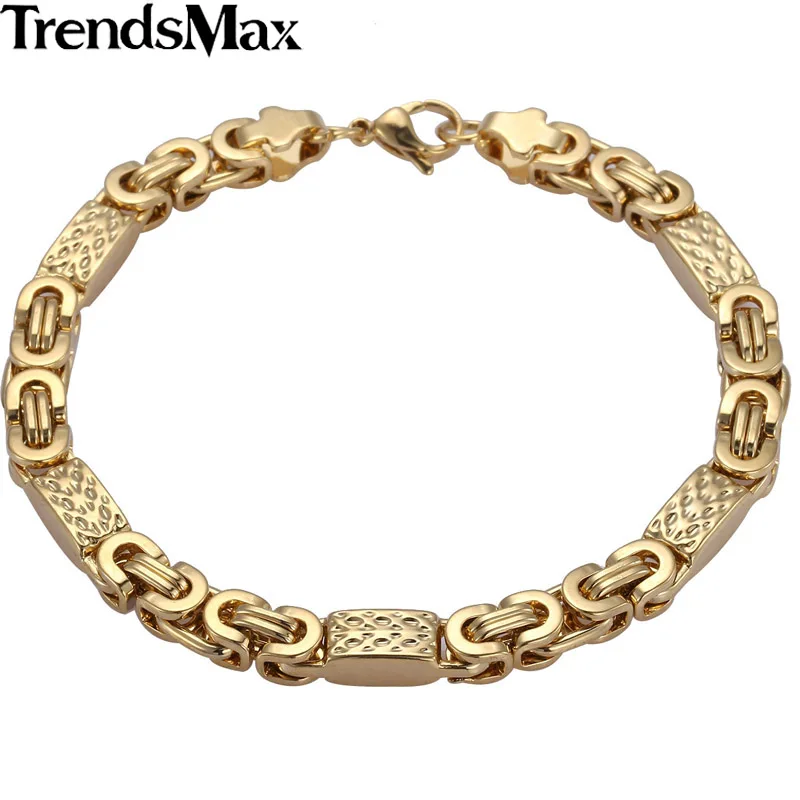 Trendsmax золото Византийская цепь для мужчин нержавеющая сталь цепочки и ожерелья