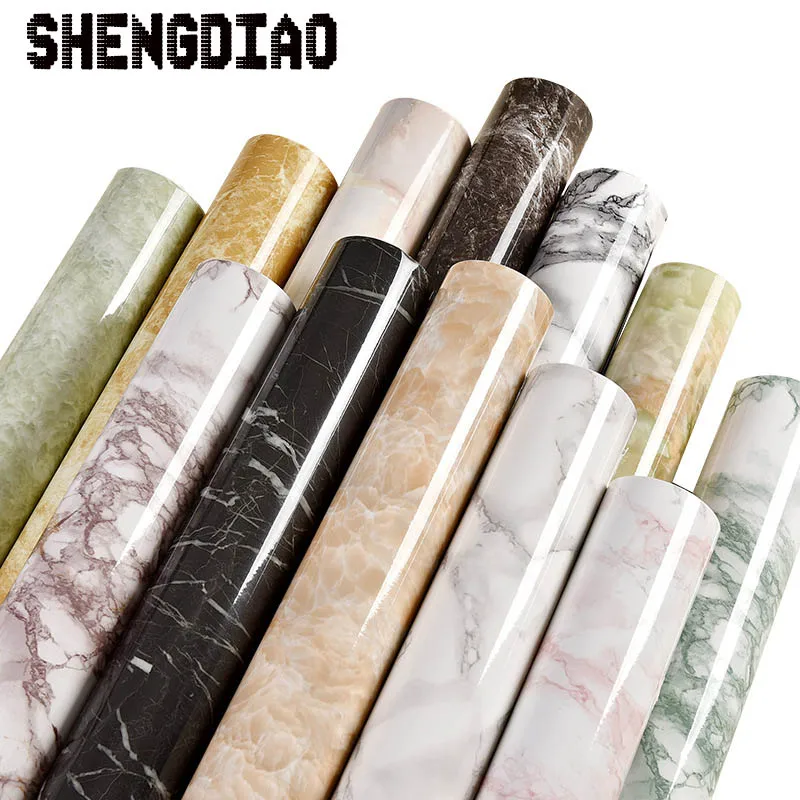 Shengdiao الرخام تحديث للماء لاصق ملصقات PVC ورق الجدران جدار عصا ambry ميسا الجدول الأثاث