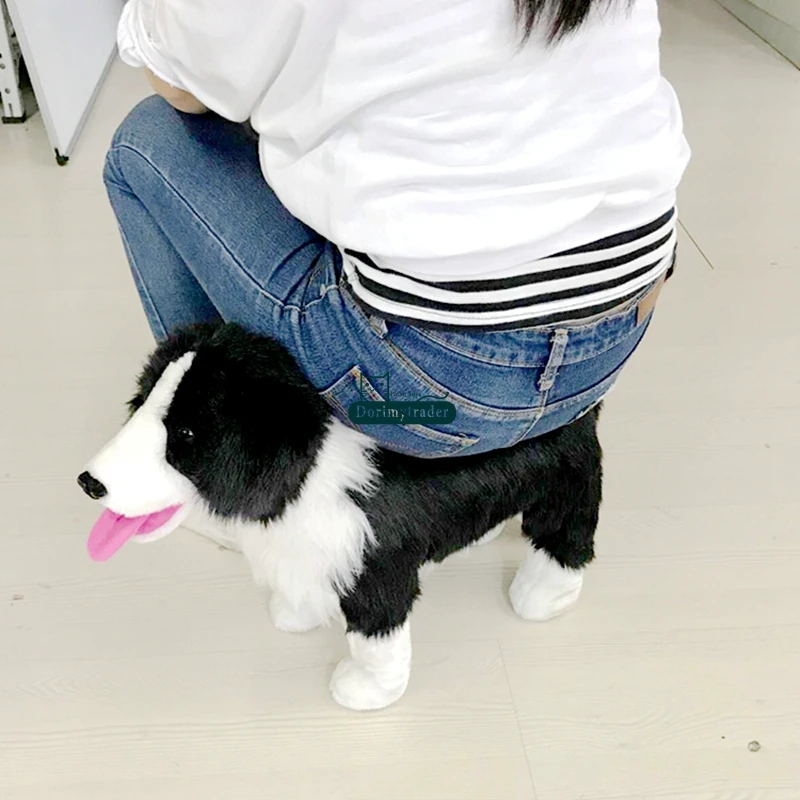 Dorimytrader cute simulated animal dog plush toy stuffed soft realistic dogs doll can ride on the back children gift decoration 50cm DY61804 (2)