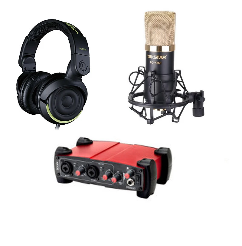 

Recording studio Condenser microphones professional computer microphone K song recording sound card package Utrack HD6000 K550