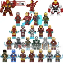 Один конструктор с супергероями Железный человек Mark9 Mark10 Mark11 Mark12 Mark13 Mark85 Mark50 куклы игрушки для детей