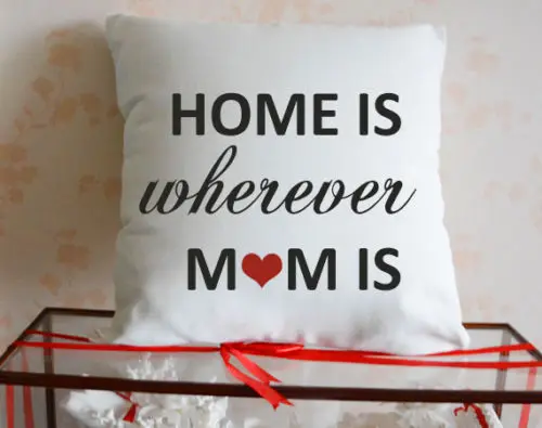 

Наволочка на подушку в подарок матери на заказ, декоративная подушка с персонализированным цитатой, чехол для дома, где бы мама ни была, 18 дюймов, подарки для домашнего декора