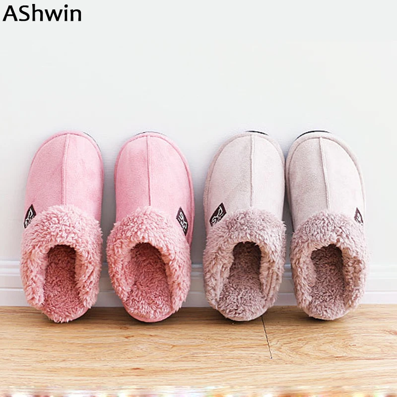 AShwin soft floor slipper sheepskin winter fall thermal warm wool slipper plush home slipper walking garden shoes fur snowshoes