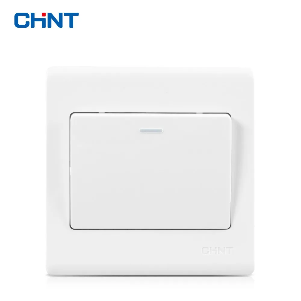 

CHNT 86 Type Wall Switch Panel NEW7D Elegant White One Gang One Way