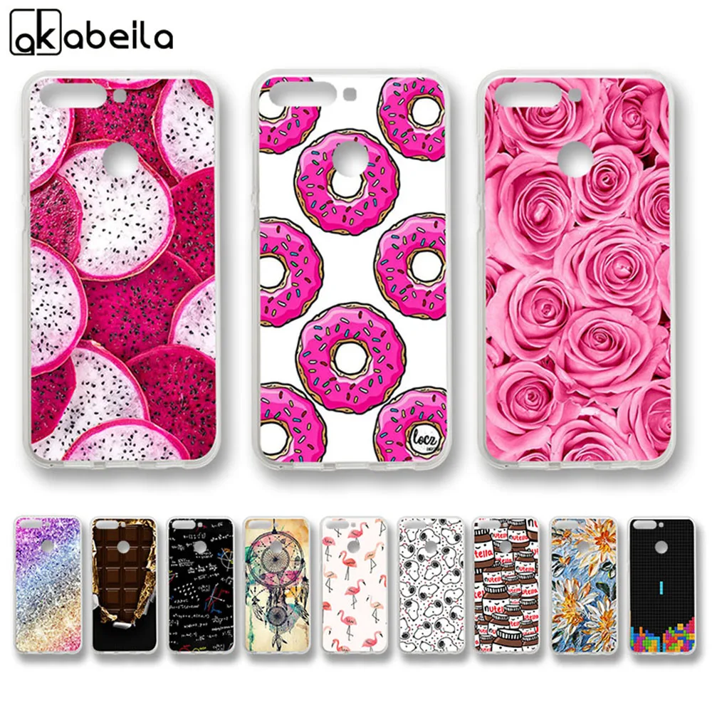 

AKABEILA Soft TPU Fitted Cases For Huawei honor 7c pro 5.99 Case Silicone Anti-knock Cover For Huawei Y7 2018 Coque Fundas Skin