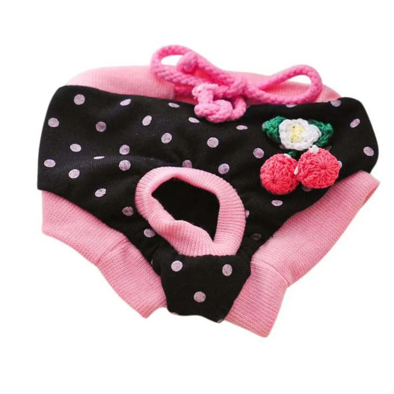 Гигиенические трусы шорты для собак с цветочным рисунком для щенков, шорты для девочек, штаны, подгузники для девочек, нижнее белье для собак - Цвет: B
