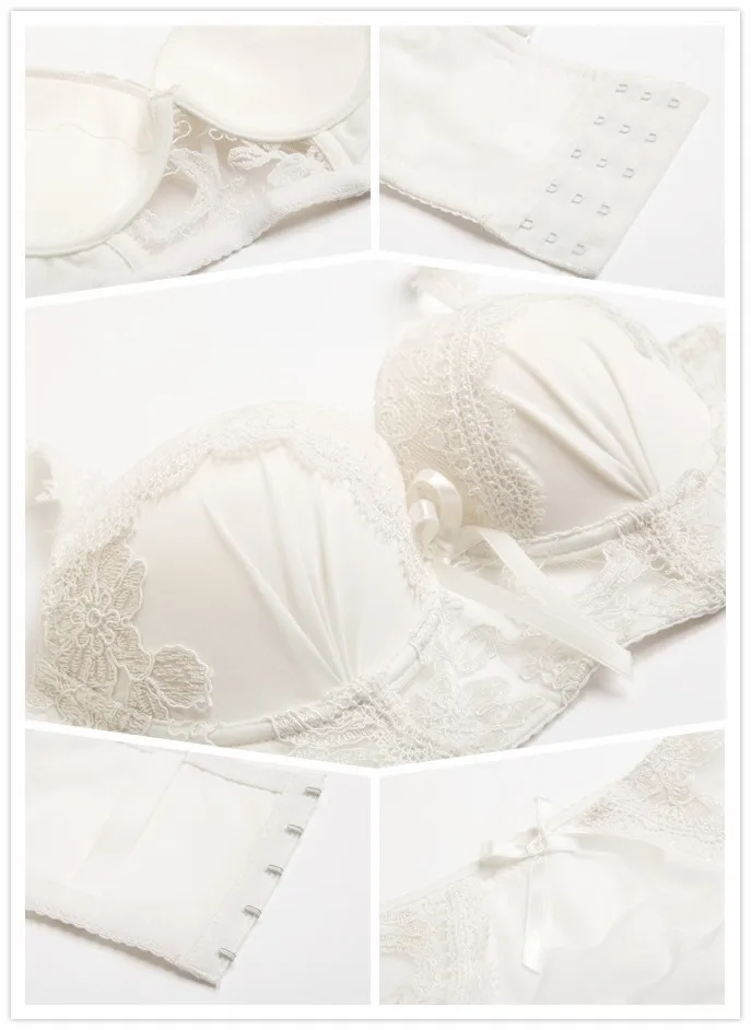 Sexy Design Push Up Bra Deep V-Neck Sexy Pink bra set For Lady Lingerie bra Underwear Set A/B/C Cup()