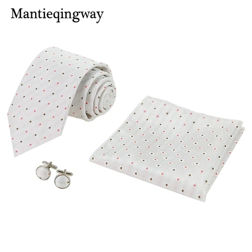 Mantieqingway мужской галстук набор полиэфирный галстук носовые платки запонки для свадебных костюмов карманное квадратное полотенце для сундуков Запонки Набор - Цвет: 120
