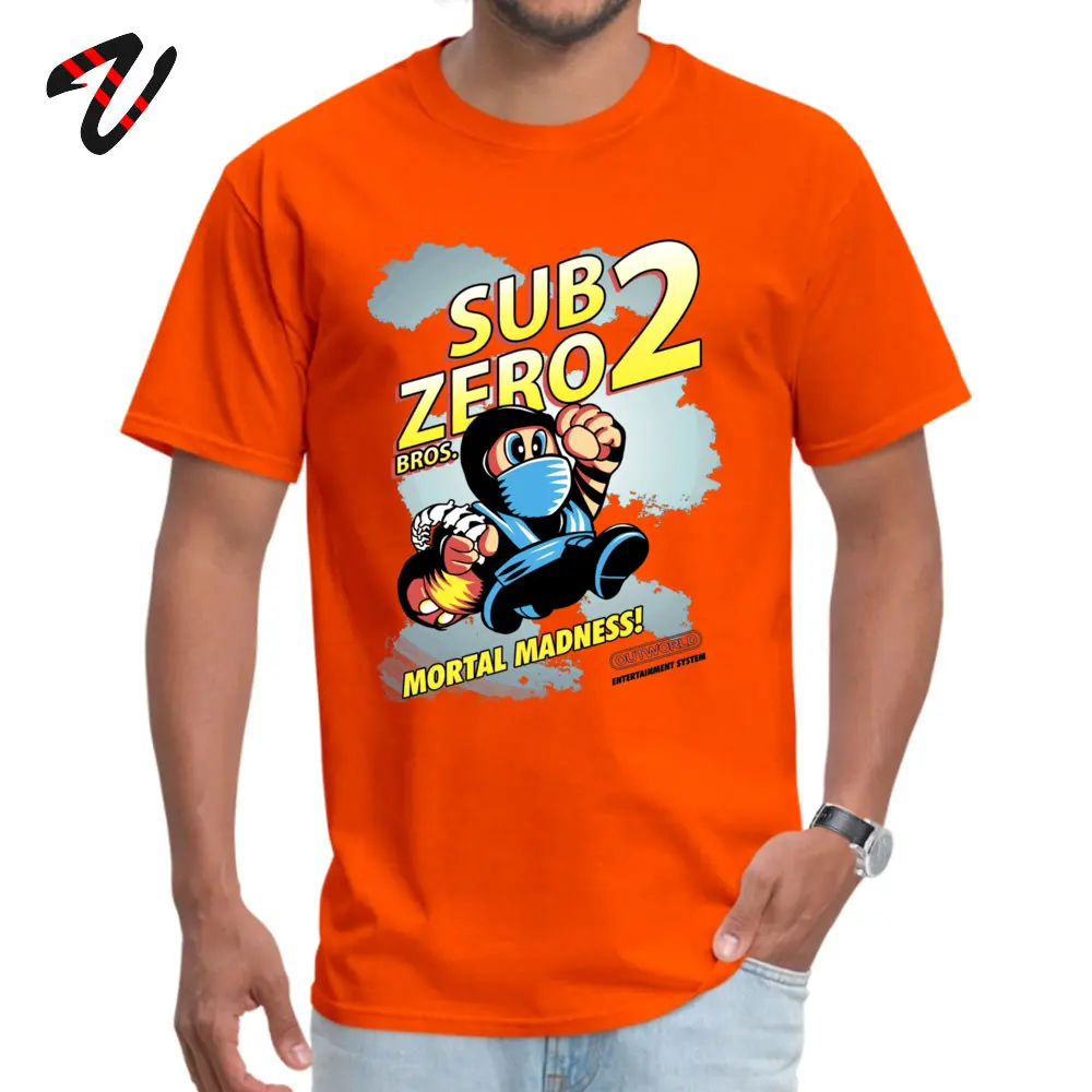  Custom Tees Slim Fit Short Sleeve Men T-shirts TpicOriginaltitle Custom NEW YEAR DAY Tee Shirts Round Collar Drop Shipping Super SubZero Bros. 2 -11131 orange