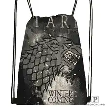 Пользовательские gray_the_game_of_thrones-@ 01-походная сумка на шнурке милый рюкзак для детей(черная спинка) 31x40 см#180611-03-132