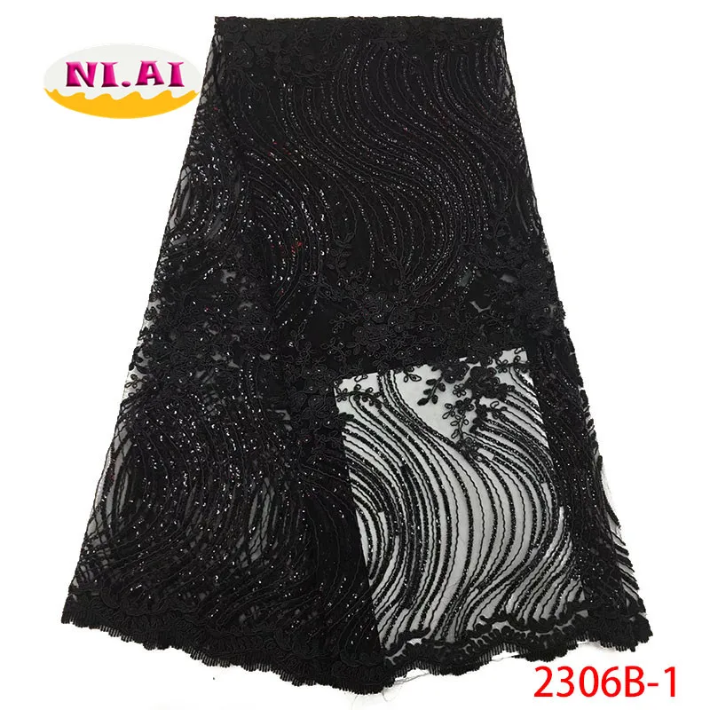 

Black Embroidery Lace, Tissus Africains Tulles Lace Fabric, Latest French Lace 2019 MR2306B