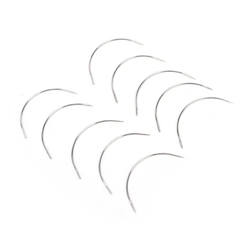 

12Pcs C style hair weave needle for Brazilian Indian Curved Thread Sewing Salon styling tools Hair Weft Extension Weaving Type