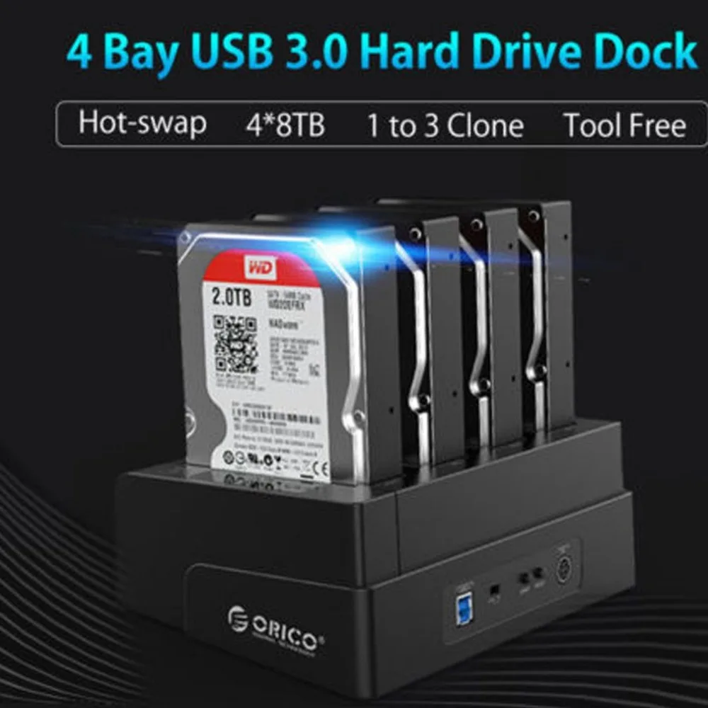 ORICO 6648US3-C 4 отсека hdd док-станция USB 3,0 инструмент бесплатно Off-line дубликатор для 2,5/3,5 дюймов HDD SSD чехол