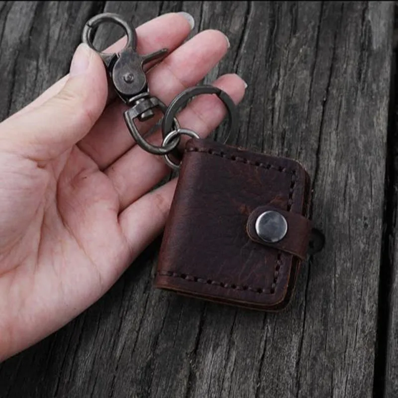 

Handmade Leather Photo Holder Alloy Keychain Waist Hanging Keyfob Keyring Car Purse Pendant Key Chains Gift Porte Clef
