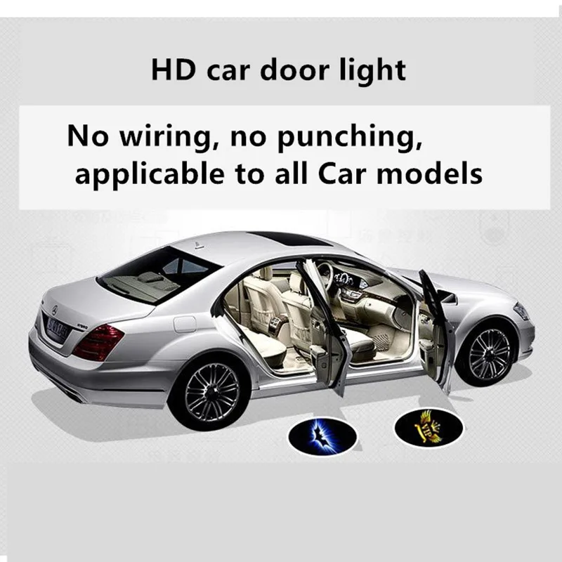 

Superb 2pcs/pair Wireless Car Door Welcome Light Logo Projector Ambient Lights LED Laser Ghost Shadow Projector Lamp X for Car