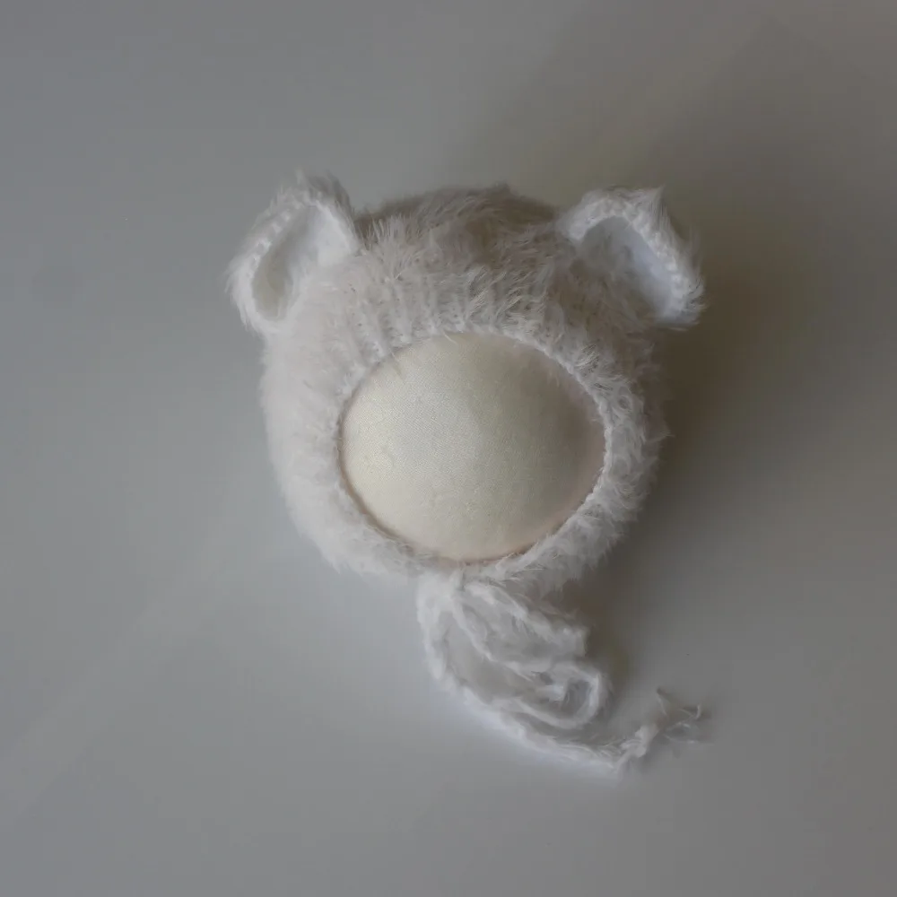 Новорожденный фото реквизит для новорожденных, мохер шапочка-медвежонок новорожденный детская шапка-медвежонок ручной вязаный детский реквизит для фотосъемки