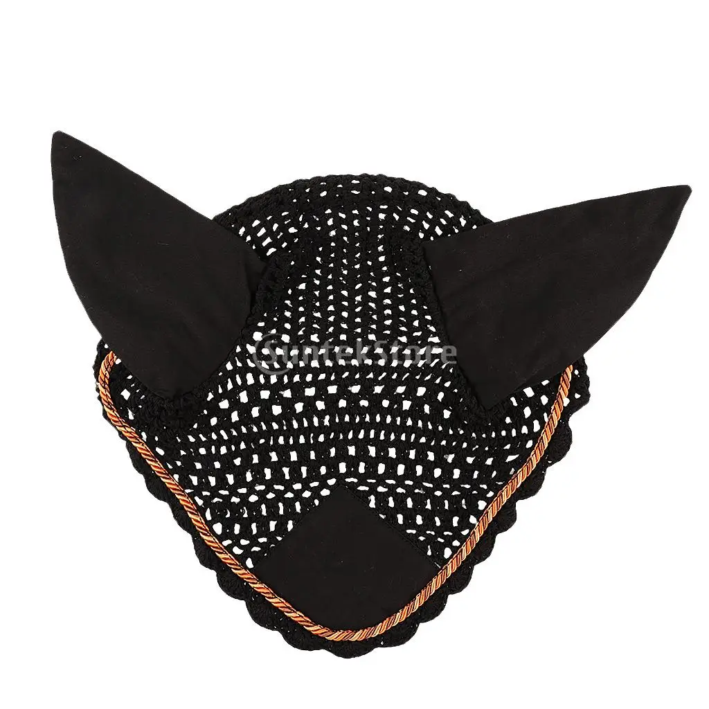 MagiDeal Horse Crochet Fly Veil Breathable Cotton Ear Net / Bonnet / Hood - Various Colors 6