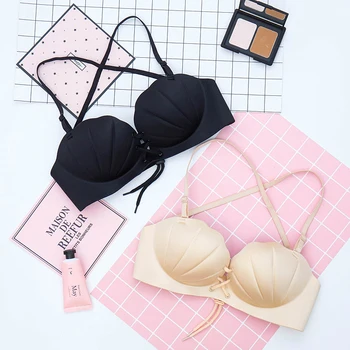 

OranriTing Shell Shape Sexy Lingerie Invisible Strapless Push Up Bra Bride Underwear Women For Wedding Dress Party
