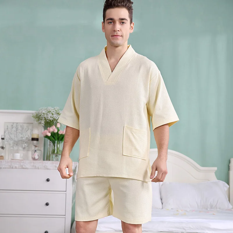 Мужские пижамные комплекты вафельный хлопковый Халат