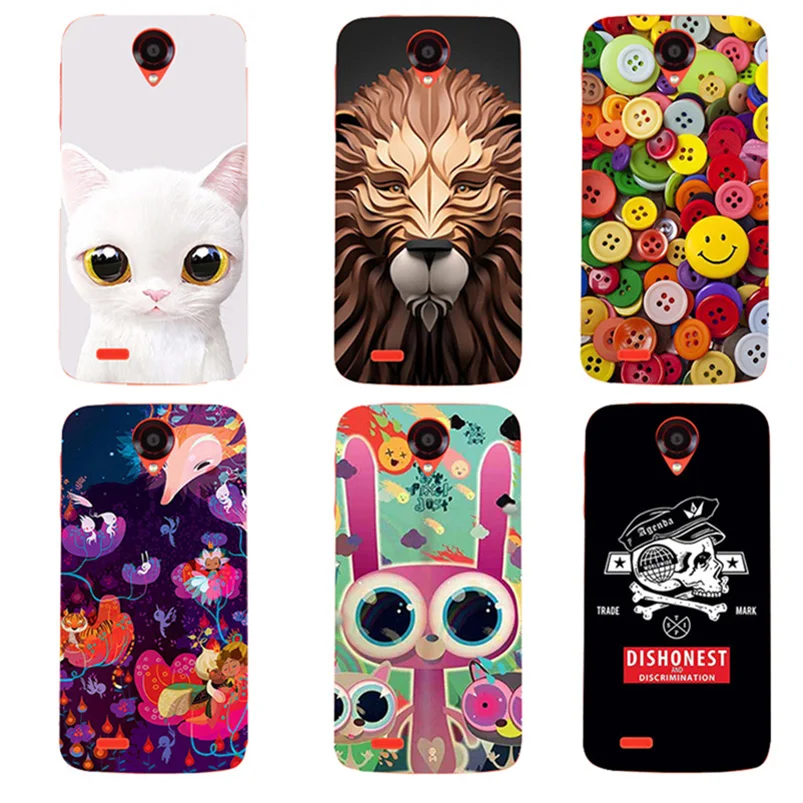 

Hot !! Cute Cartoon Print Spongebob Superman Animal Painting soft TPU silicone Back Cover Case for Lenovo A850 A 850