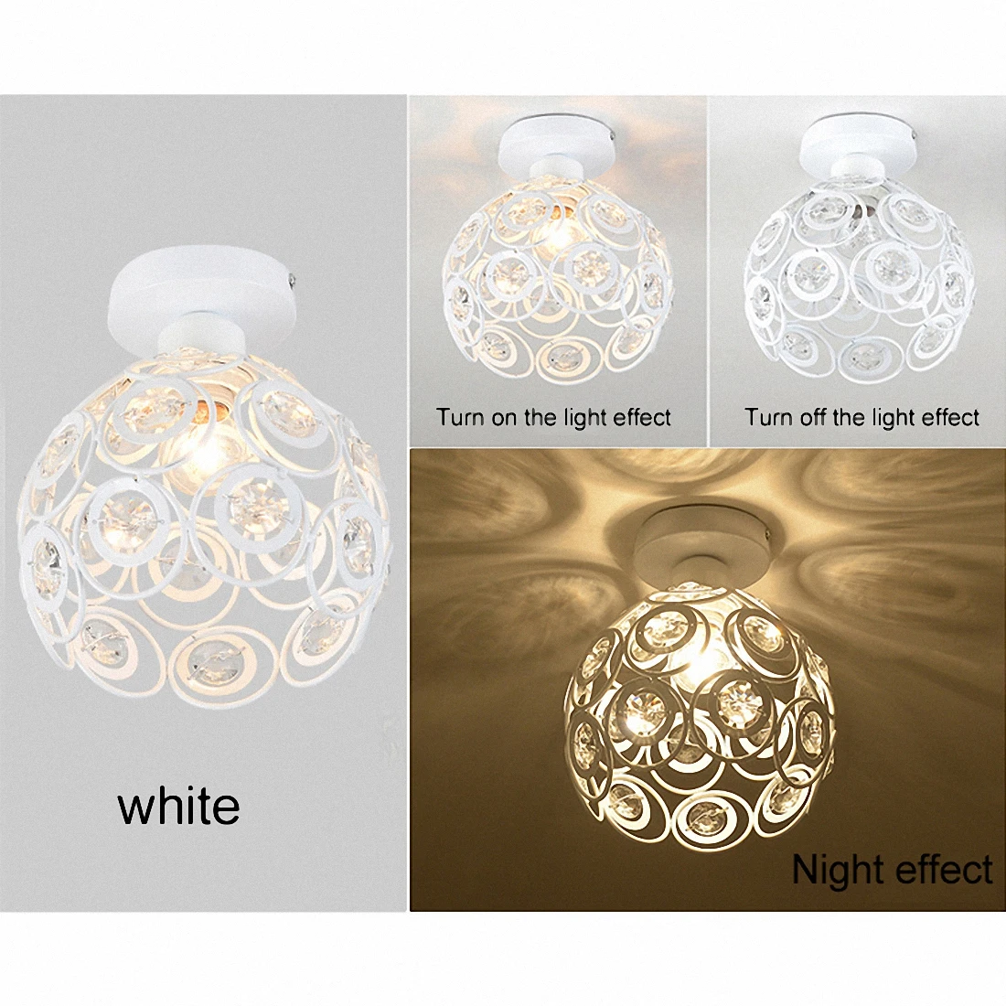  E27 white Creative crystal minimalist ceiling light Simple ceiling lamp bedroom alley Simple europe - 32855840290
