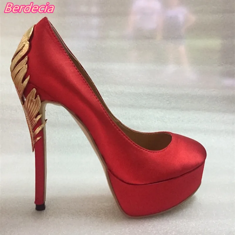 Sexy Metal High Heels Women Pumps Platform Thin Heels Shallow Shoes Women Slip-on Women Party Wedding Stage Shoes Zapatos Mujer