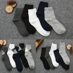 [La maxpa] новый модный бренд качество Бизнес Для Мужчин's Носки для девочек ромб печати Повседневное носок для Для мужчин 10 штук = 5 пар