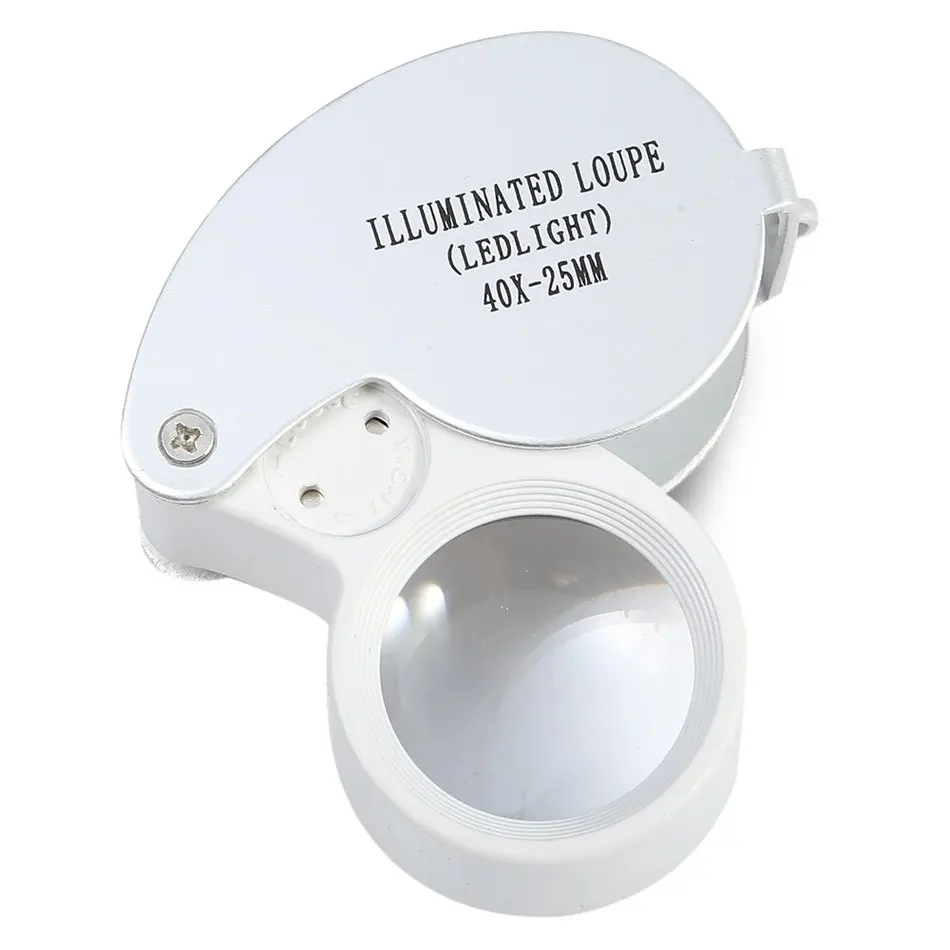 2016 New Portable 40X Magnification Folding Magnifier Build in LED