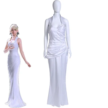 

Final Fantasy XV Lunafreya Nox Fleuret Cosplay Costume Women's Formal Dress Halloween Carnival Sexy White Fancy Gown Custom Made