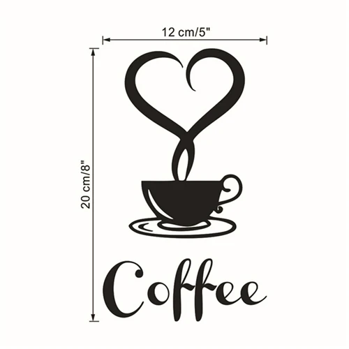 1 set Removable DIY Kitchen Decor Coffee Cup Decals Vinyl Mug Wall Sticker Glass Door wall stickers,kitchen wall sticker