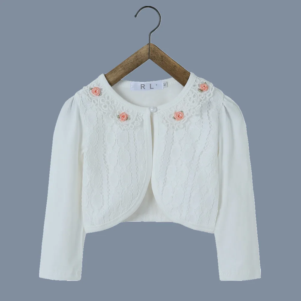 RL/верхняя одежда для маленьких девочек; белая хлопковая куртка для малышей; кардиган; свитер для свадьбы; коллекция года; одежда для малышей от 1 до 2 лет