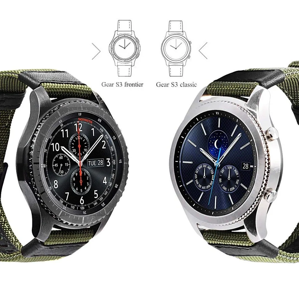 GXC Gear S3 ремешки тканый нейлоновый Сменный ремень большой спортивный браслет для