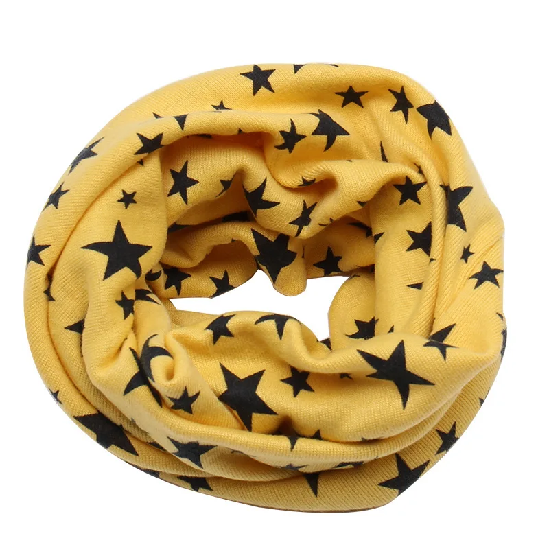Мода для мальчиков и девочек осень зима воротник Детский шарф хлопок уплотнительное кольцо шейные шарфы lucky star печати фуляр ребенка шарф