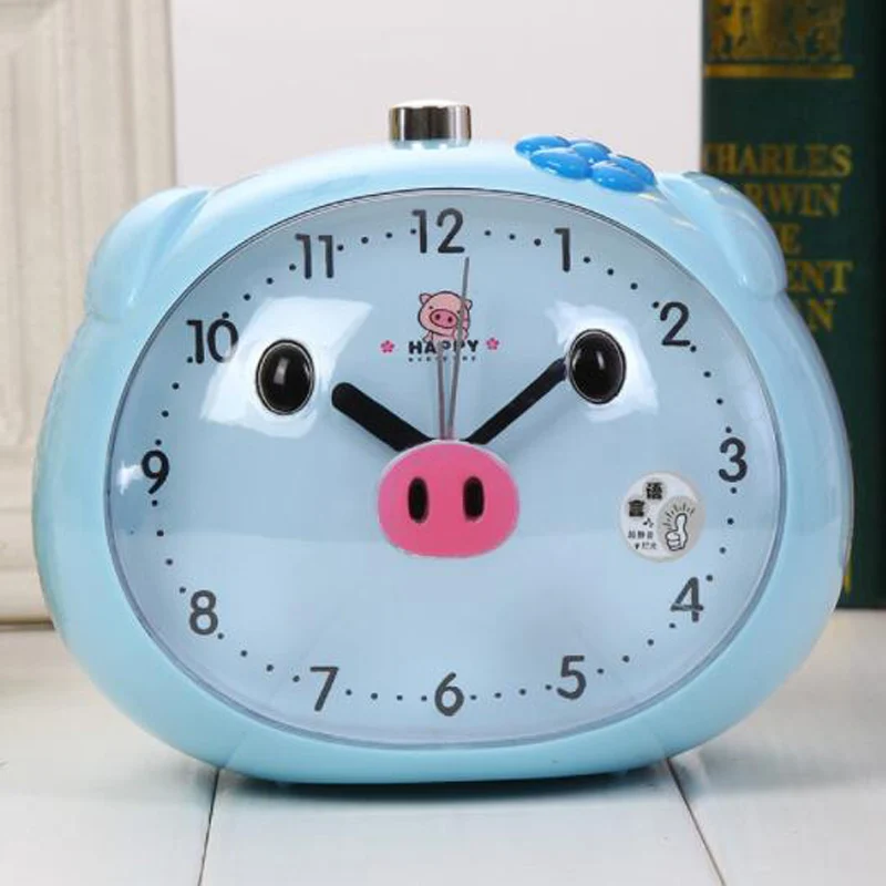 

M.Sparkling Children Alarm Clock Originality Lovely Pig Cartoon Alarm Clock Home Daily Expenses Department Store Clock Cartoon