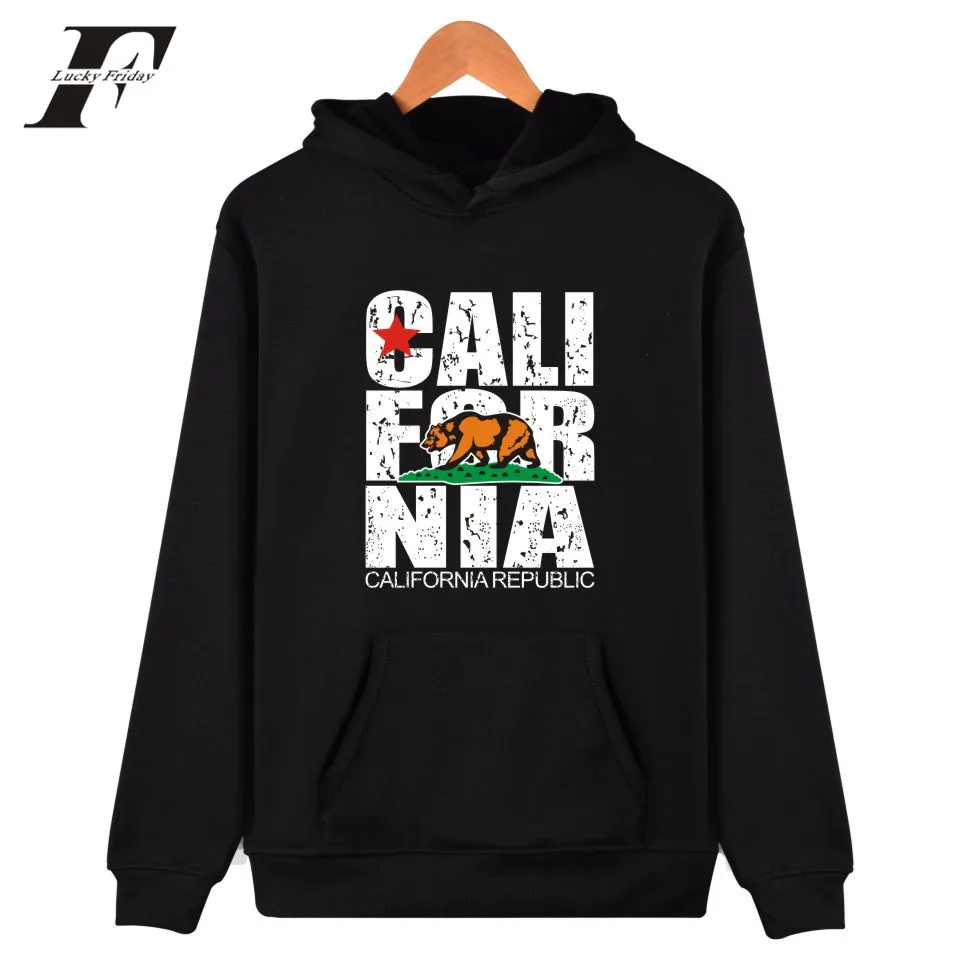

LUCKYFRIDAYF California Hooded Hoodies Men Sweatshirt Winter Fashion USA California Flag Hoodies Men Plus Size 4XL Casual Clothe