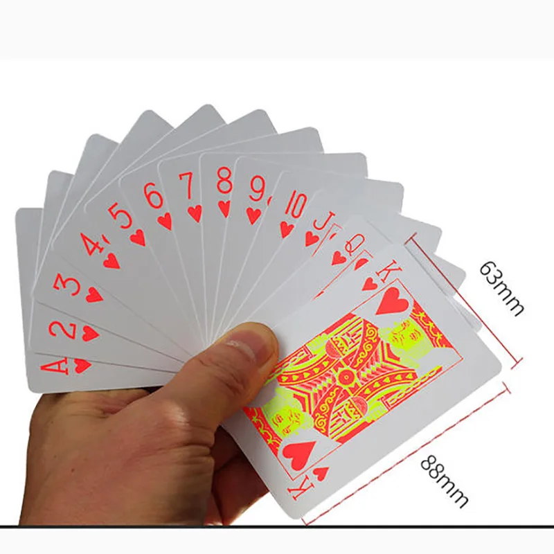 1 шт. флуоресцентные карты для покера из ПВХ матовые водонепроницаемые пластиковые игральные карты для подарка/вечерние/семейные