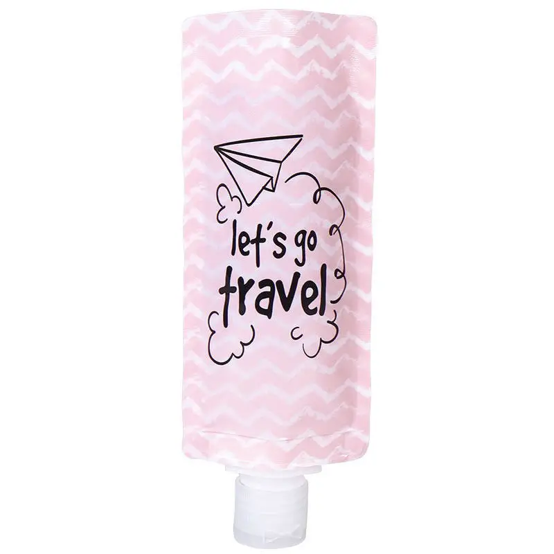 2 шт. портативный дорожный контейнер для лосьона, выдавливающий шампунь, Диспенсер, пустая сумка для макияжа, жидкое мыло, многоразовая бутылка для хранения - Цвет: pink