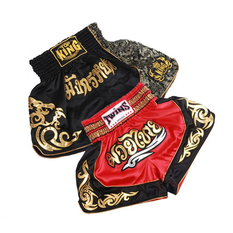 

MMA Fighting red and black sports fitness breathable Tiger Muay Thai Glory boxing clothing short muay thai boxing shorts