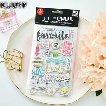 

KLJUYP My Friends 3D Die Cut Self-adhesive Stickers for Scrapbooking Happy Planner/Card Making/Journaling Project