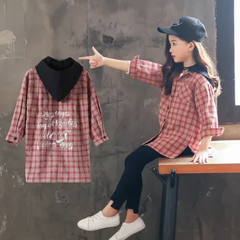 

Korean Kids Toddler Girls Blouses Shirts Spring 2020 Big Girls Plaid Shirts Long Sleeve Tops Cotton Blouses Fille Blusas 10 12