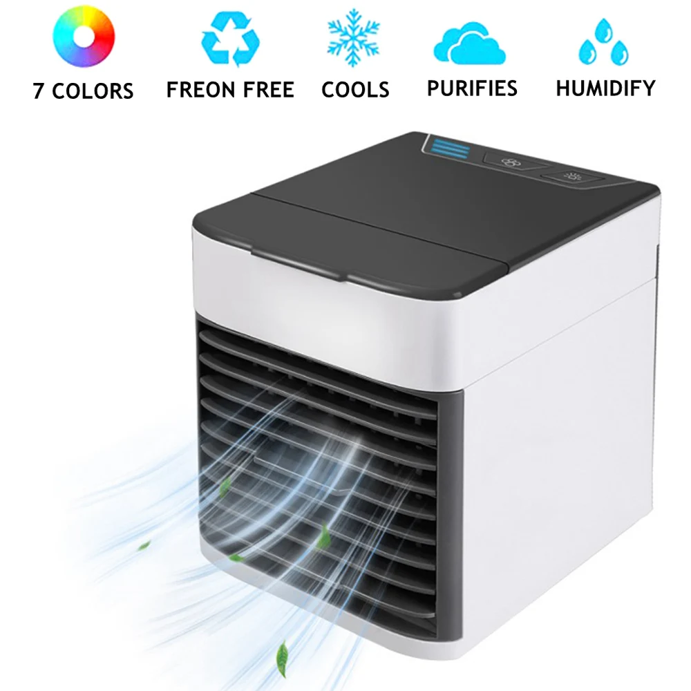 

Mini Portable Air Conditioner Conditioning 7 Colors Light Desktop Air Cooler Air Cooling Fan For Office Home Car DropShipping