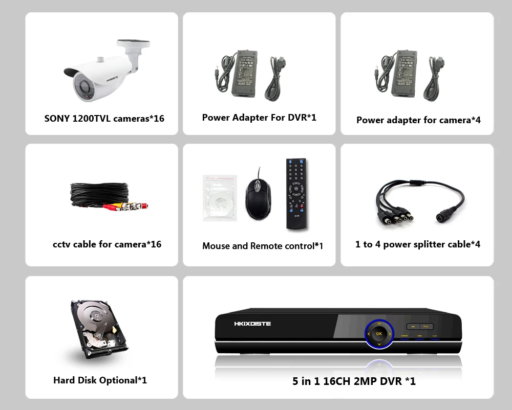 Система AHD CCTV 16CH AHD 1080 P CCTV DVR комплект HDMI 1.0MP SONY 1200TVL ИК камеры безопасности системы 16 канальный NVR 4 ТБ HDD