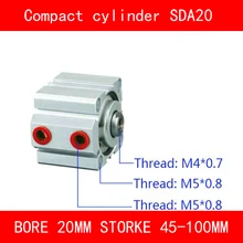 CE ISO SDA20 Cylinder SDA Series Bore 20mm Stroke 45-100mm Compact Air Cylinders Dual Action Air Pneumatic Cylinder Top Grade CE ISO SDA20 Cylinder SDA Series Bore 20mm Stroke 45-100mm Compact Air Cylinders Dual Action Air Pneumatic Cylinder Top Grade