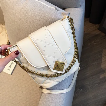 

The new Korean version of Lingge chain bucket bag fashion one-shoulder oblique satchel