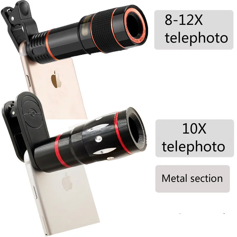 Universal Mobile Phone Lens 10x Metal Telephoto Universal Telescopic