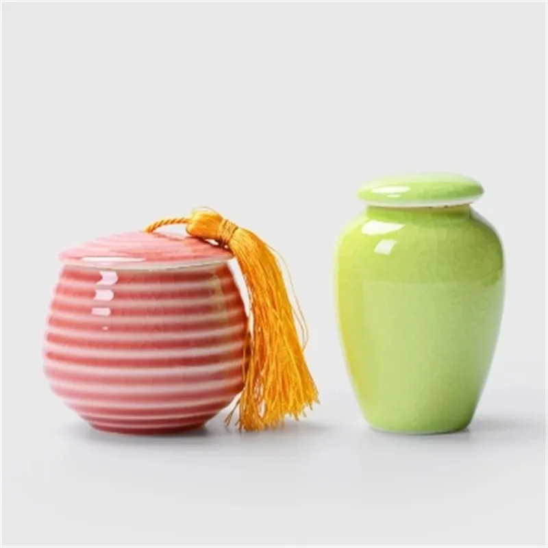 

Tea Storage Ice Glaze Storage Sealing Pottery Kongfu Ceramic Tea Set potes de cozinha armazenamento Delicate Porcelain Tea Jars