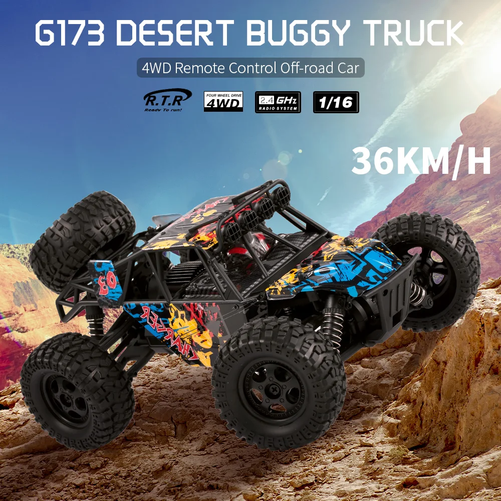 RC автомобиль G173 1/16 2,4G 4WD независимая подвеска 36 км/ч Высокая гоночный скоростной автомобиль восхождение дистанционного Управление Багги Грузовой автомобиль повышенной проходимости