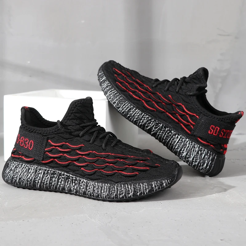

Hemmyi Couple Sneakers Shoes Flyknit Breathable Casual Shoes Men Lace-up Comfortable Male Adult Shoes Zapatos De Hombre 36-45